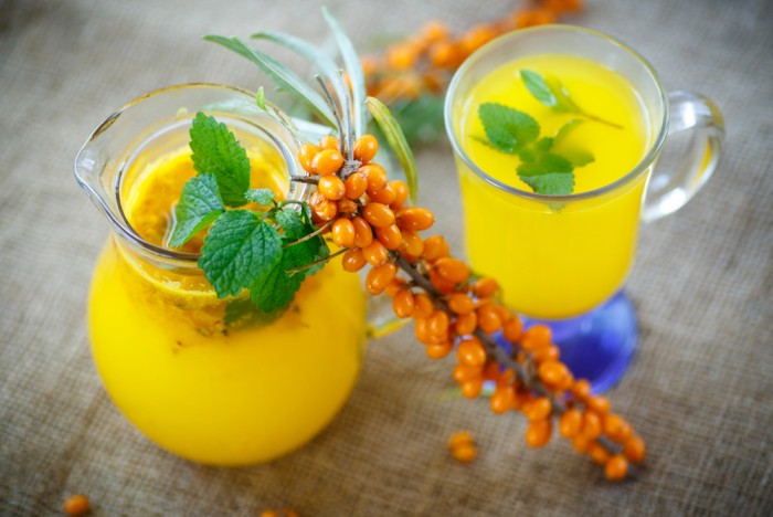 juice from ripe sea-buckthorn berries