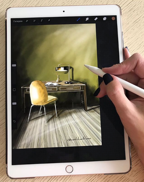 Приложения для стилуса ipad. IPAD Pro Procreate. Procreate планшете IPAD. Планшет для рисования в интерьере. Скетчи на планшете.