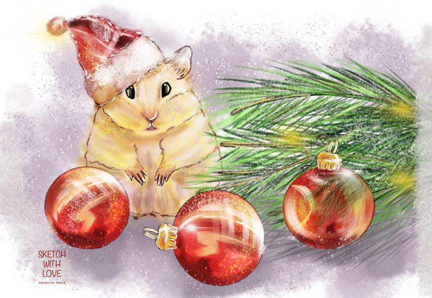 Набор мини-открытки для украшения новогодних подарков 6 шт (02149)